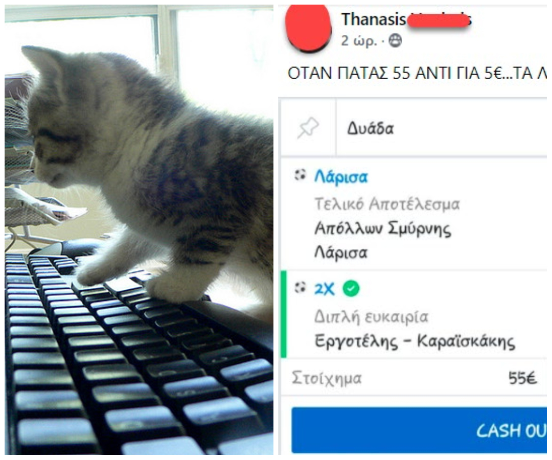 Χάστης πραγματικό ΑΜ, ποντάρει σε δυαδούλα 55 ευρώ καταλάθος αντί για 5, κερδίζει επίδομα