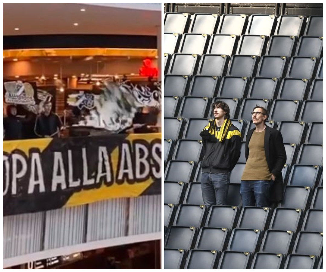 Mall Hools οπαδοί της AIK κάνουν κερκίδα σε εμπορικό κέντρο, αφού δεν μπορούν στο γήπεδο
