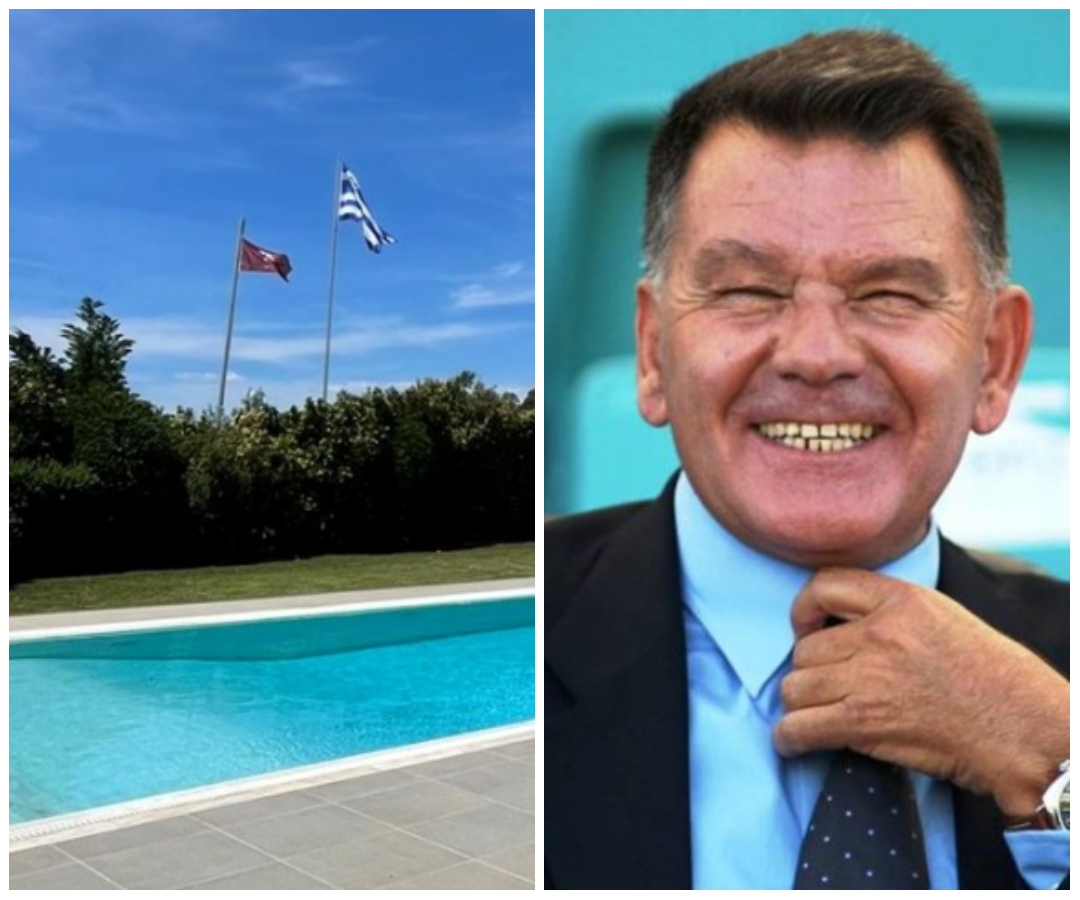 Η ΠΑΕ ΑΕΛ φλεξάρει πισίνα Κούγια με σημαία αλογάκι στην Βουλιαγμένη