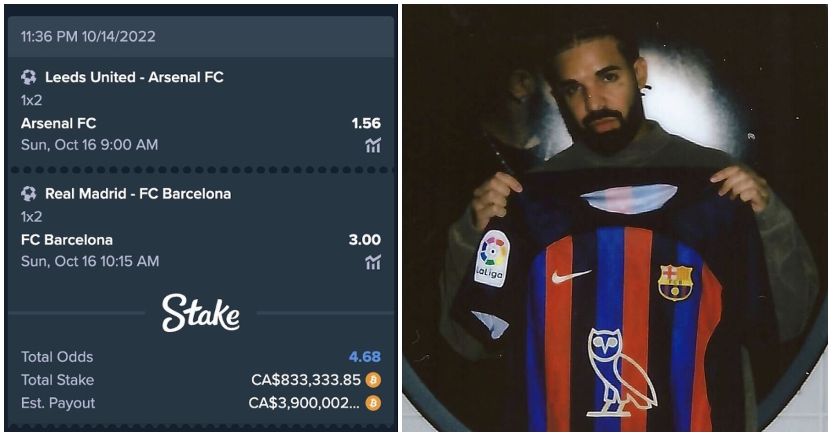 Kατά 833 χιλιάδες δολάρια φτωχότερος ο Drake, τα έριξε στα διπλά της Barca & Arsenal
